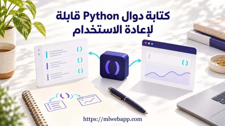 دوال Python قابلة لإعادة الاستخدام: وحدة واحدة مرتبطة بـNotebook وتطبيق ويب.